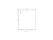 Blokhut plat dak 300 x 350cm