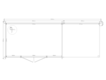Blokhut met overkapping lessenaar dak 400 x 250 + 250cm