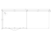 Blokhut met overkapping lessenaar dak 400 x 300 + 350cm