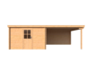 Blokhut met overkapping lessenaar dak 350 x 350 +350cm