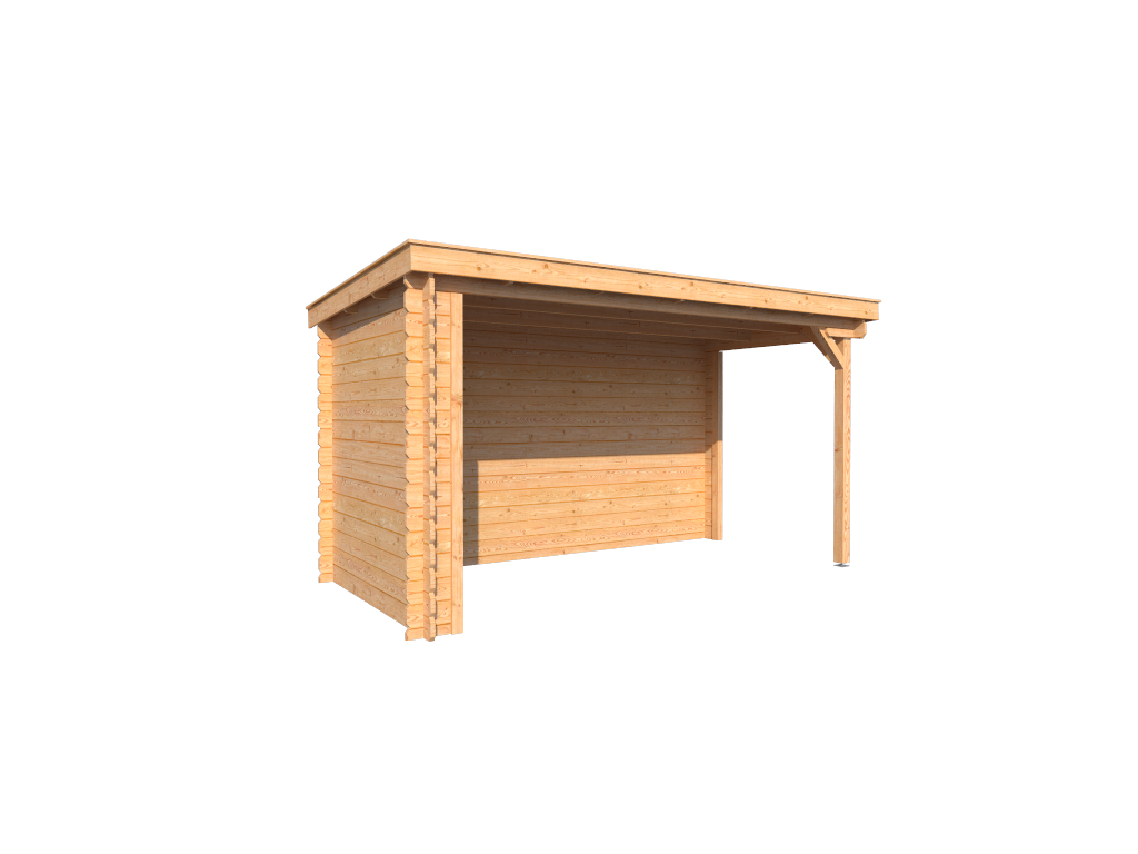 Huh Menda City Lastig Houten overkapping lessenaars dak 400 x 200cm - Blokhuttenoutlet.nl