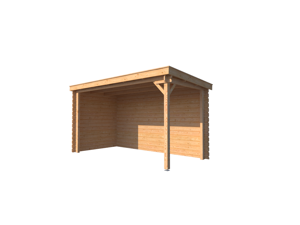 Huh Menda City Lastig Houten overkapping lessenaars dak 400 x 200cm - Blokhuttenoutlet.nl