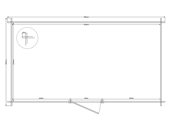 Blokhut kapschuur 450 x 250cm