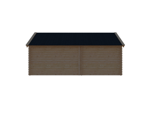 Blokhut met overkapping Kapschuur dak 250 x 200 + 300cm