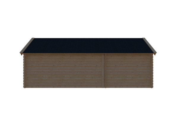 Blokhut met overkapping Kapschuur dak 250 x 200 + 400cm