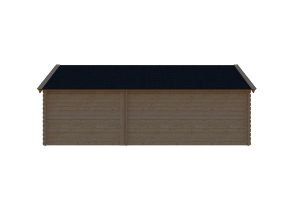 DWF Blokhut met overkapping Kapschuur dak 400 x 200 + 250cm
