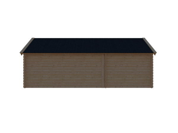 Blokhut met overkapping Kapschuur dak 250 x 250 + 400cm