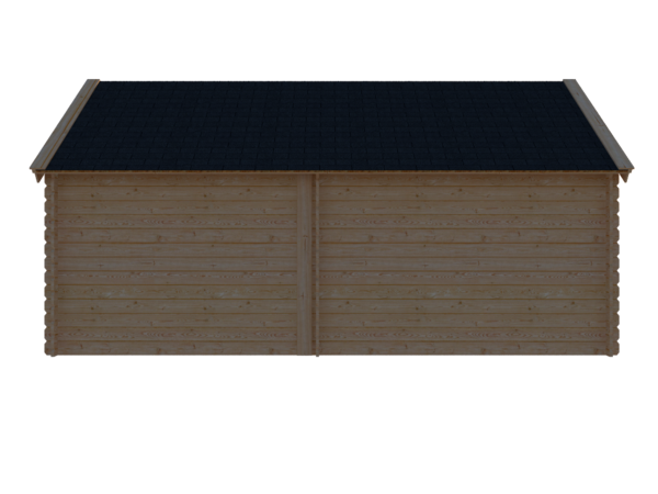 DWF Blokhut met overkapping Kapschuur dak 300 x 250 + 250cm