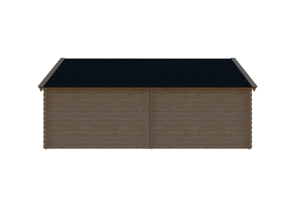 DWF Blokhut met overkapping Kapschuur dak 300 x 250 + 300cm