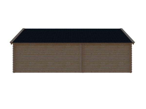 DWF Blokhut met overkapping Kapschuur dak 300 x 250 + 400cm