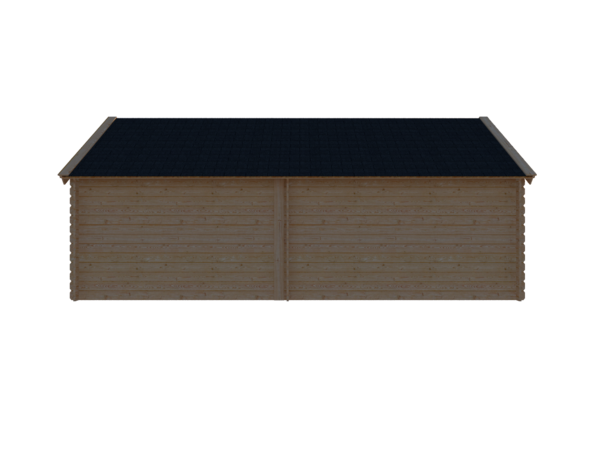 Blokhut met overkapping Kapschuur dak 350 x 250 + 300cm