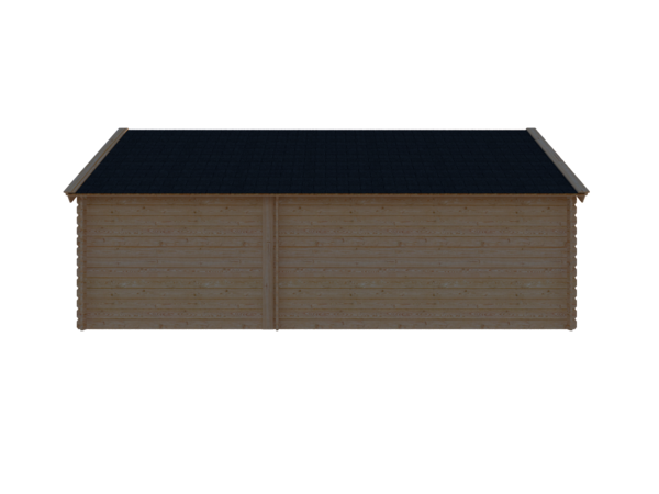 Blokhut met overkapping Kapschuur dak 400 x 250 + 250cm