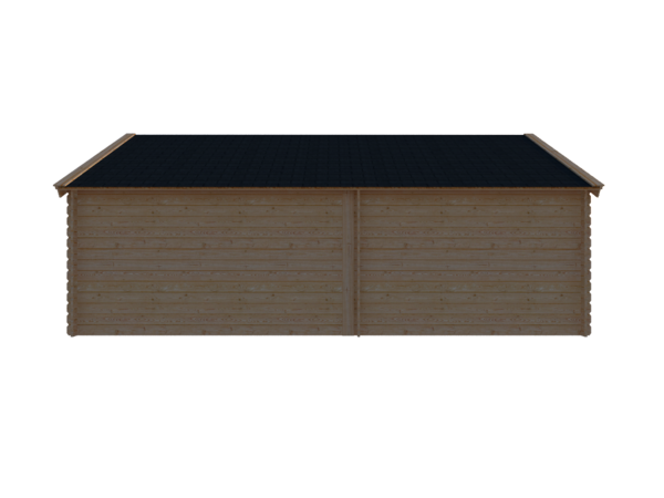 DWF Blokhut met overkapping Kapschuur dak 300 x 300 + 350cm