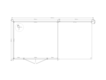 Blokhut met overkapping zadeldak 350 x 300 + 250cm