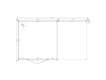 Blokhut met overkapping zadeldak 350 x 350 + 250cm