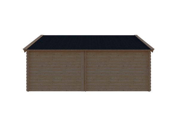 DWF Blokhut met overkapping Kapschuur dak 300 x 350 + 250cm