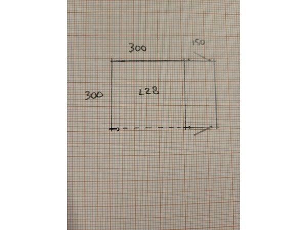 Blokhut plat dak 350 x 250cm