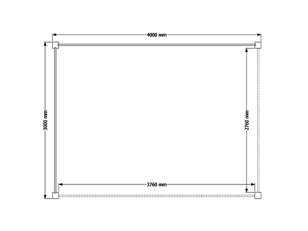 Houten overkapping plat dak 400 x 300cm met palen