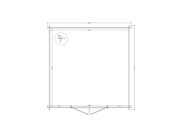 Blokhut plat dak 500 x 400cm