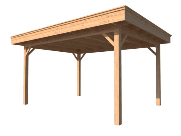 Houten carport plat dak 400 x 300cm