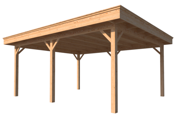 Houten carport plat dak 500 x 400cm