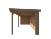 Blokhut met overkapping lessenaar dak 200 x 250 + 600cm