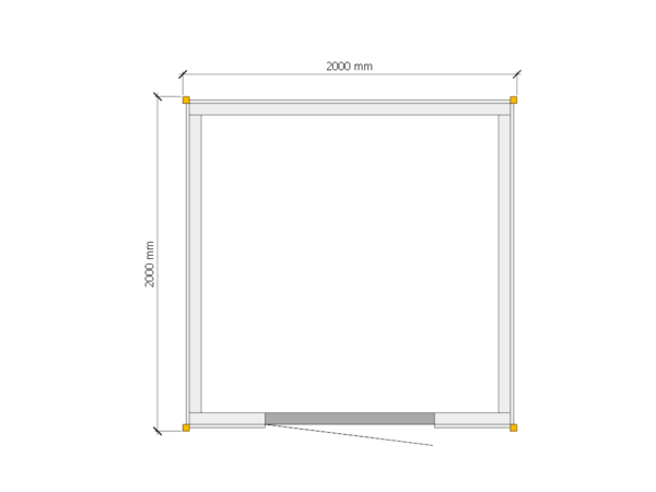 Tuinhuis plat dak 200 x 200cm