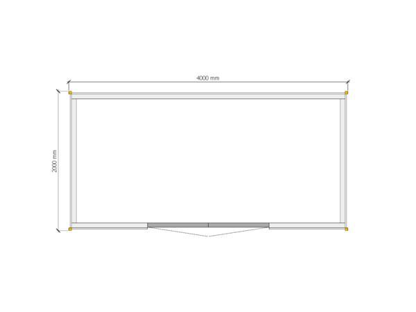 Tuinhuis plat dak 400 x 200cm