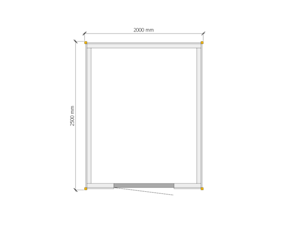 Tuinhuis plat dak 200 x 250cm