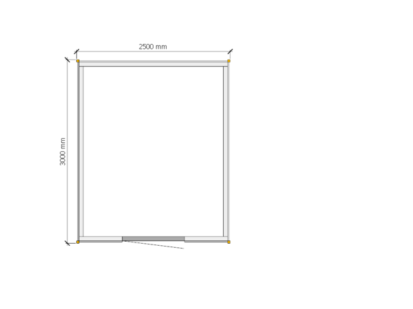 Tuinhuis plat dak 250 x 300cm