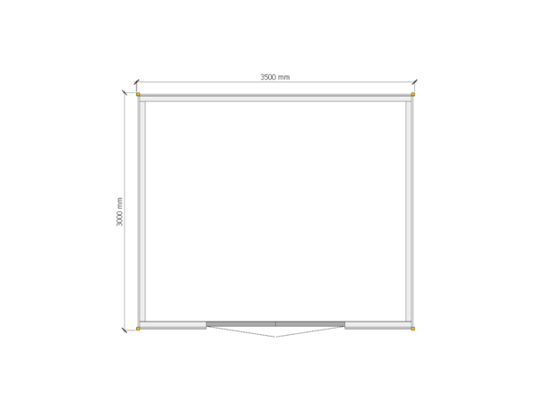 Tuinhuis plat dak 350 x 300cm