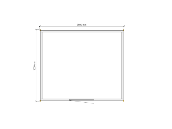 Tuinhuis plat dak 350 x 300cm