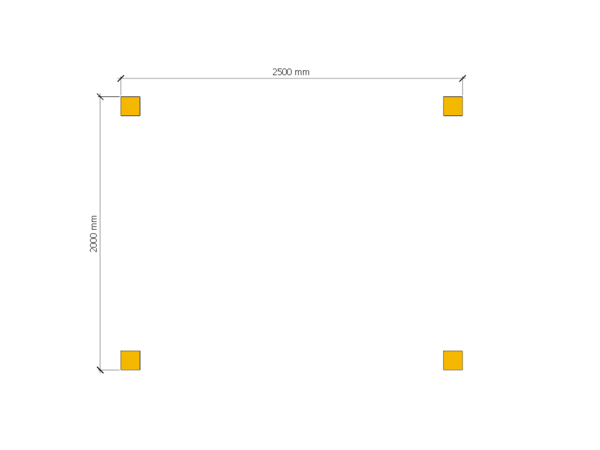 Carport plat dak 250 x 200cm