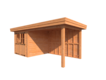 Tuinhuis met veranda plat dak 250 x 250 + 400cm