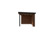 Blokhut met overkapping lessenaar dak 150 x 250 + 300cm  in brown wash met black wash