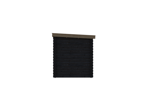 Blokhut lessenaar dak 200 x 200cm in black wash met oak wash