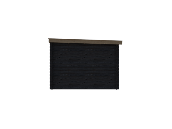 Blokhut lessenaar dak 200 x 300cm  in black wash met oak wash