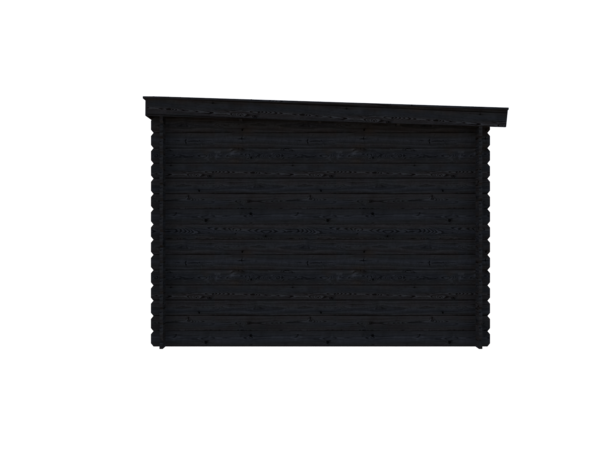 Blokhut lessenaar dak 600 x 300cm  in black wash