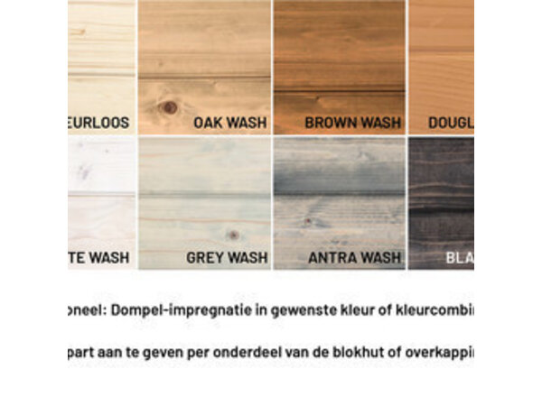 Houten overkapping lessenaars dak 250 x 150cm in brown wash met black wash