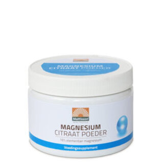 Mattisson Magnesium Citraat Poeder 16% elementair magnesium