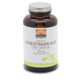 Mattisson Levertraanolie / Codliver Oil 1000 mg met vit. A&D