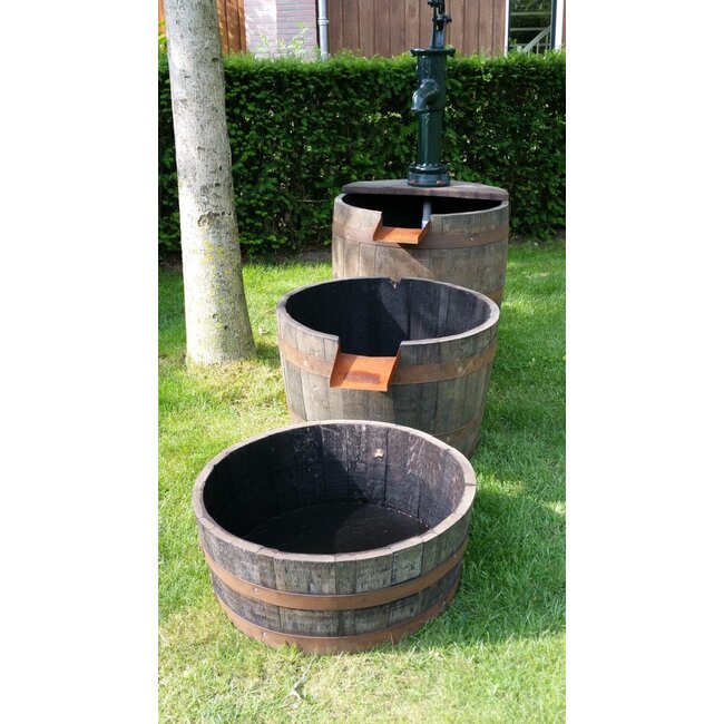 Whisky Barrel Water Tubs – 3-Piece Set
