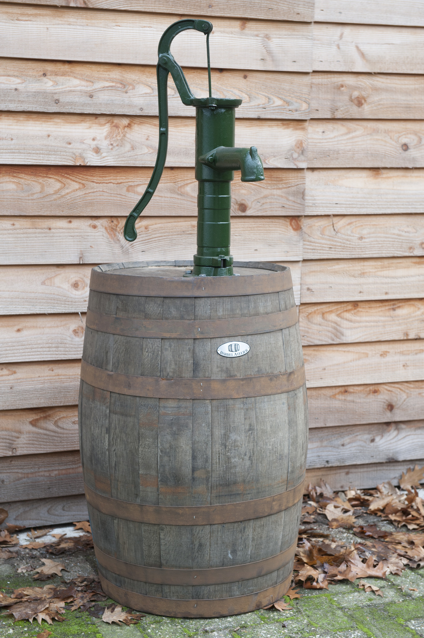 Wooden rain barrel 225L Oak wine barrel with pump Copy Barrel Atelier