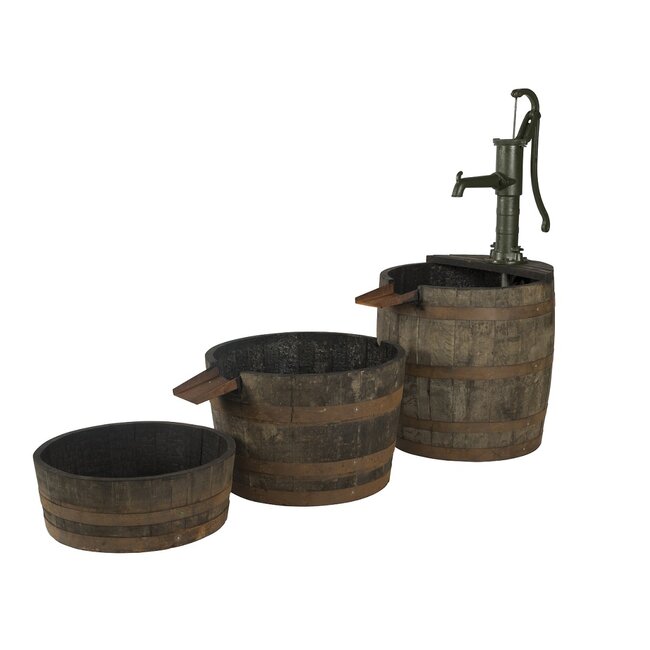 Whisky Barrel Water Tubs – 3-Piece Set