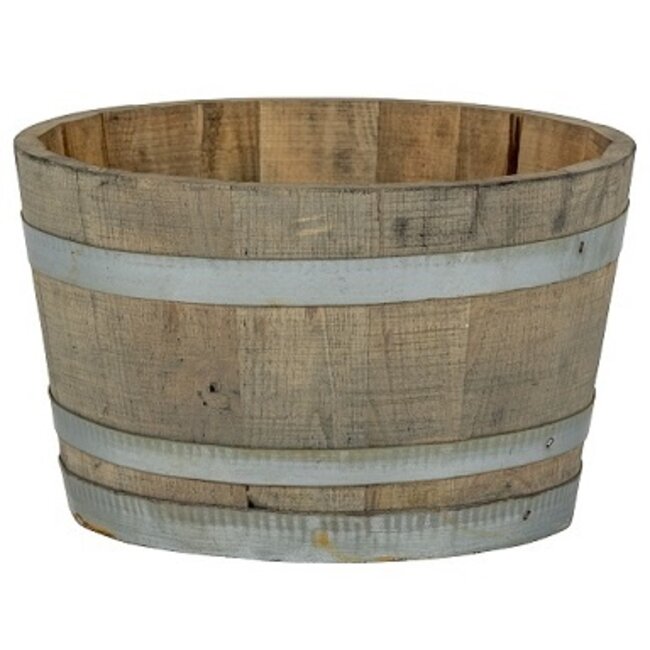 Half garden-Barrel 'TOMA' Grey Chestnut Wood