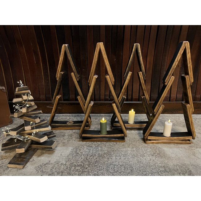 Bourbon Barrel Stave Christmas Tree