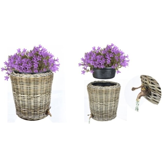 Wicker barrel grey 40 liters