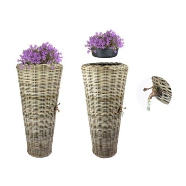 Wicker barrel grey 50 liters