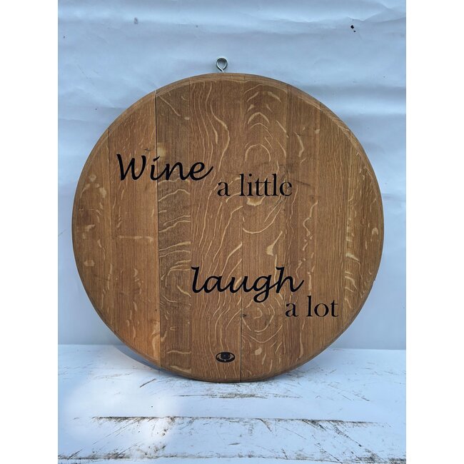 Wijnvat wandbord ''Wine a little'' - Mancave