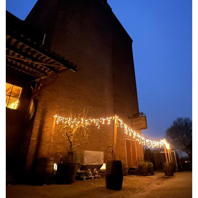 Brandy" Wine Barrel with Wooden Pole – Extra Weighted for String Lights -Rent